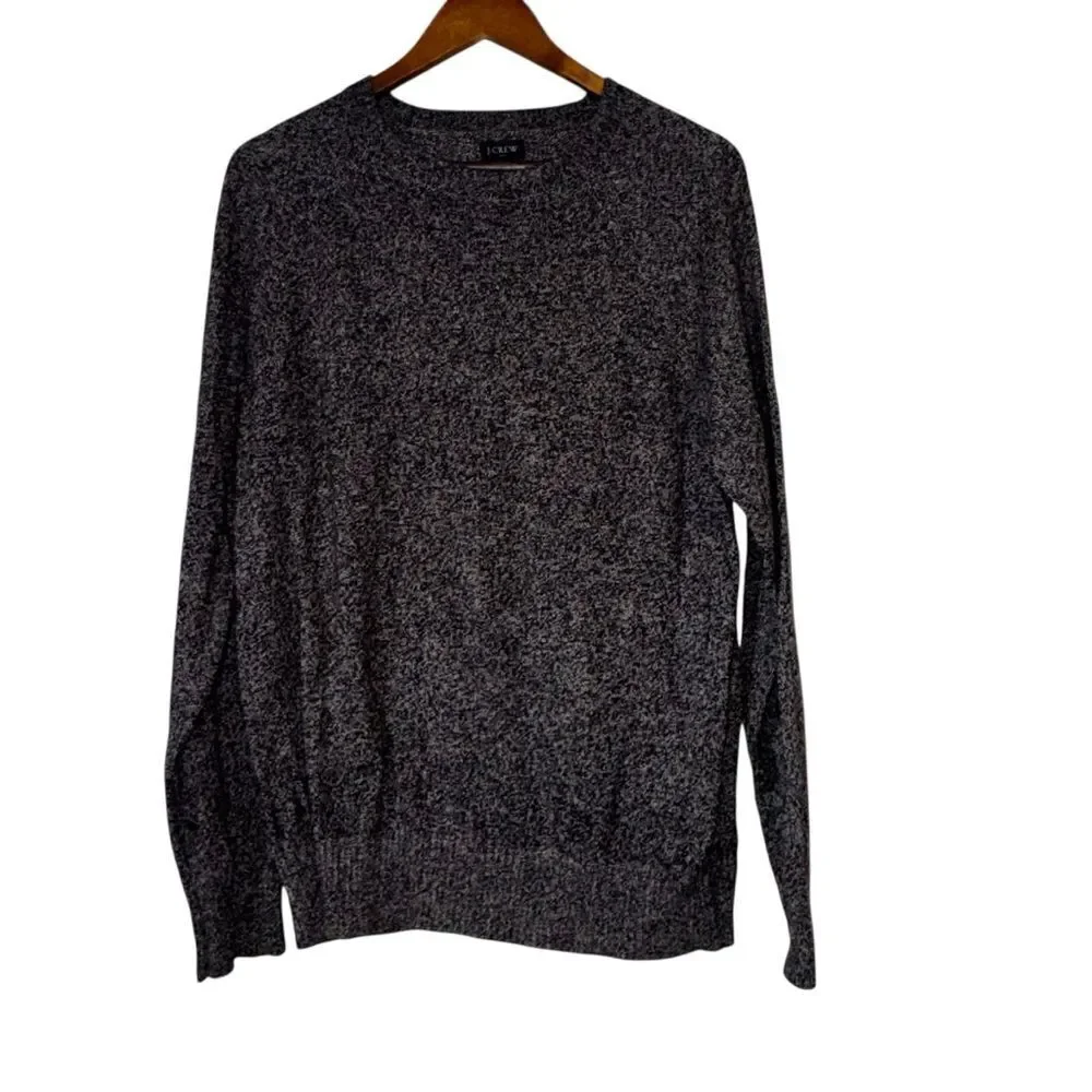 J. Crew Lambswool Blend Charcoal Crewneck Sweater